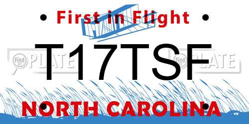 T17TSF North Carolina License Plate