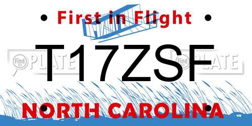 T17ZSF North Carolina License Plate
