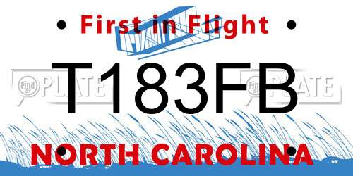 T183FB North Carolina License Plate