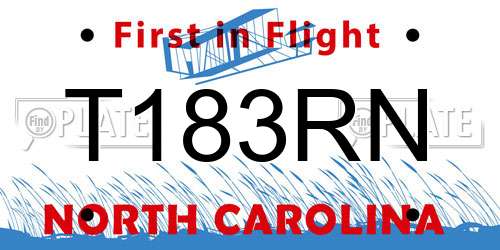 T183RN North Carolina License Plate