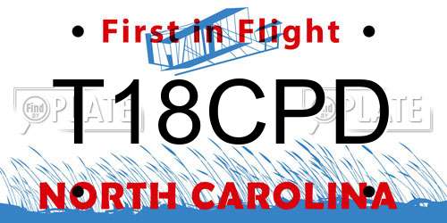 T18CPD North Carolina License Plate