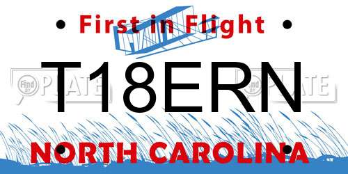 T18ERN North Carolina License Plate