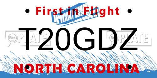 T20GDZ North Carolina License Plate