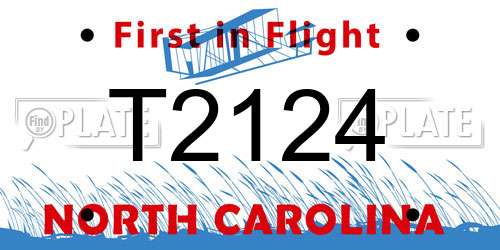 T2124 North Carolina License Plate