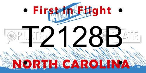 T2128B North Carolina License Plate