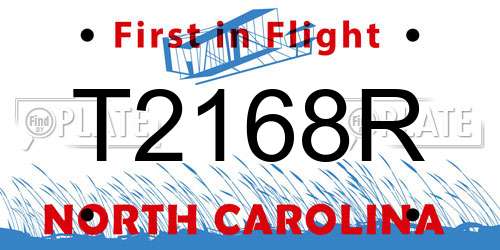 T2168R North Carolina License Plate