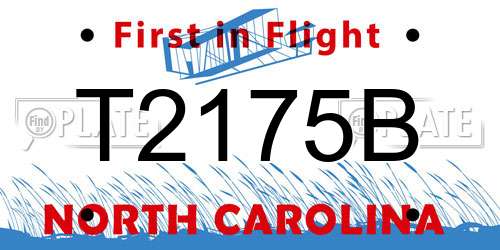 T2175B North Carolina License Plate