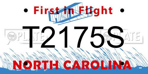 T2175S North Carolina License Plate