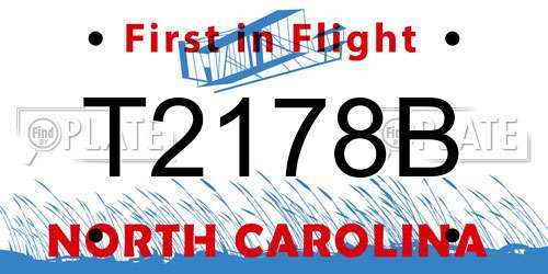 T2178B North Carolina License Plate
