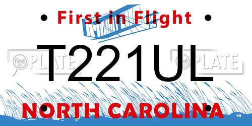 T221UL North Carolina License Plate