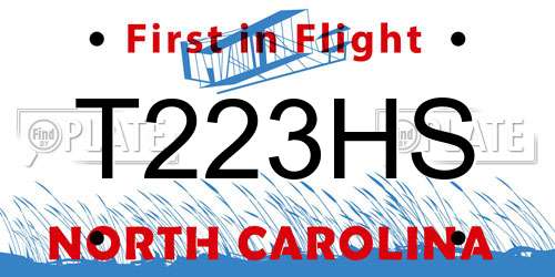 T223HS North Carolina License Plate