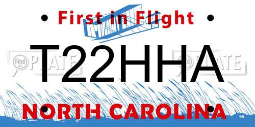 T22HHA North Carolina License Plate