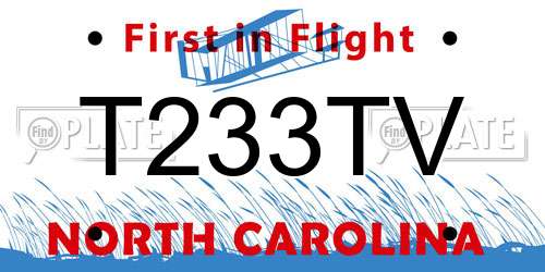 T233TV North Carolina License Plate