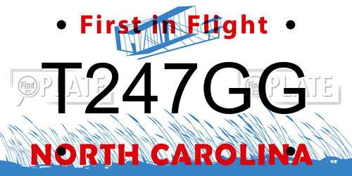 T247GG North Carolina License Plate