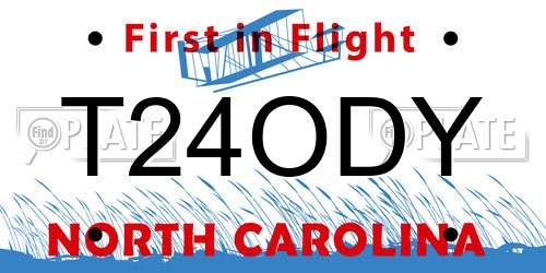 T24ODY North Carolina License Plate