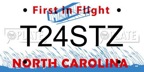 T24STZ North Carolina License Plate