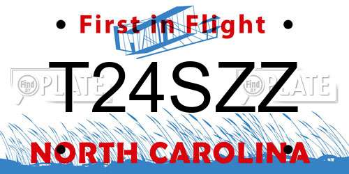 T24SZZ North Carolina License Plate