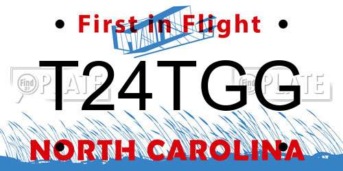 T24TGG North Carolina License Plate