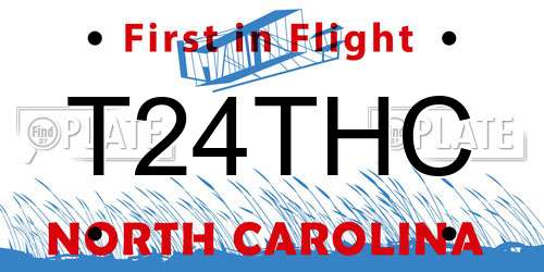 T24THC North Carolina License Plate
