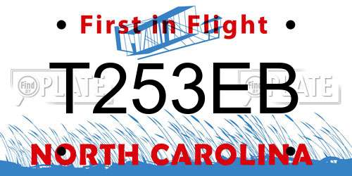 T253EB North Carolina License Plate