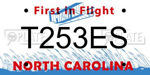 T253ES North Carolina License Plate