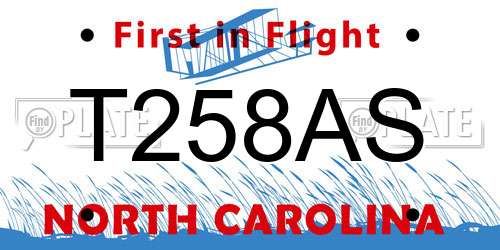 T258AS North Carolina License Plate
