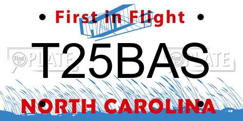 T25BAS North Carolina License Plate