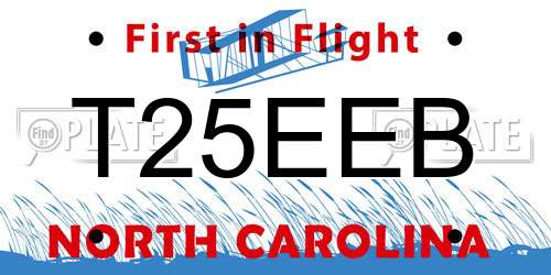 T25EEB North Carolina License Plate