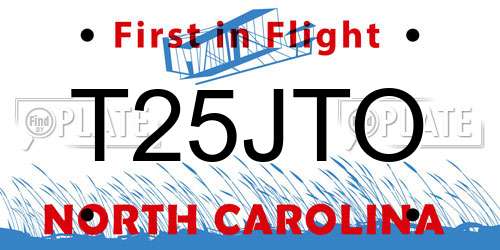 T25JTO North Carolina License Plate