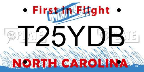 T25YDB North Carolina License Plate