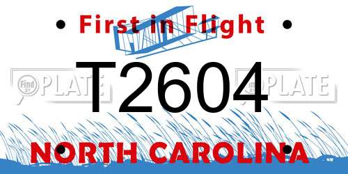 T2604 North Carolina License Plate
