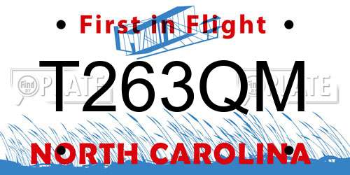 T263QM North Carolina License Plate