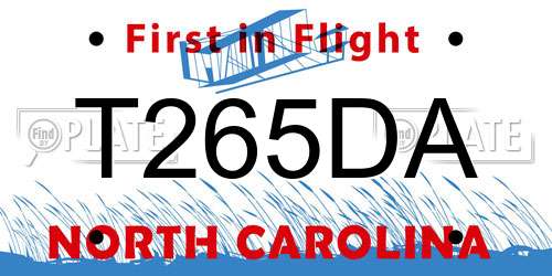 T265DA North Carolina License Plate