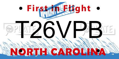 T26VPB North Carolina License Plate