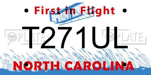 T271UL North Carolina License Plate