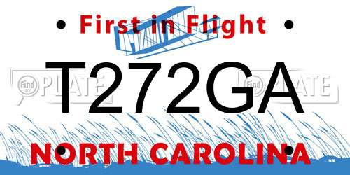T272GA North Carolina License Plate