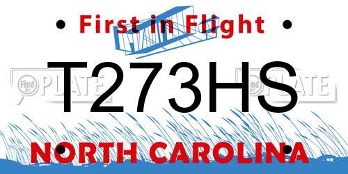 T273HS North Carolina License Plate