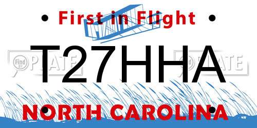 T27HHA North Carolina License Plate