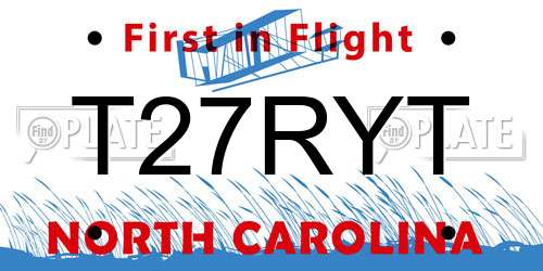 T27RYT North Carolina License Plate