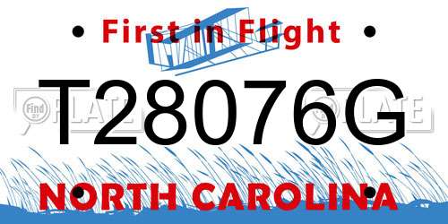 T28076G North Carolina License Plate