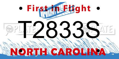 T2833S North Carolina License Plate