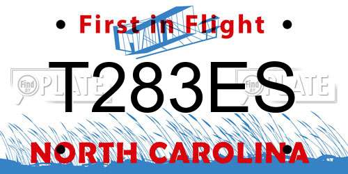 T283ES North Carolina License Plate