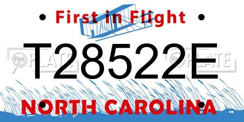 T28522E North Carolina License Plate