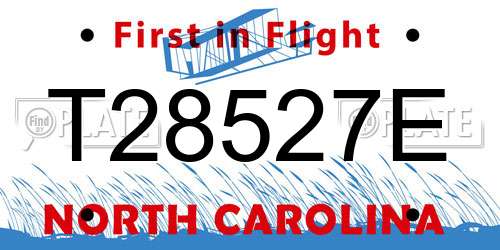 T28527E North Carolina License Plate