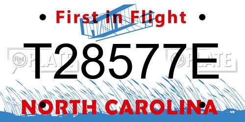 T28577E North Carolina License Plate