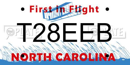 T28EEB North Carolina License Plate