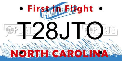 T28JTO North Carolina License Plate