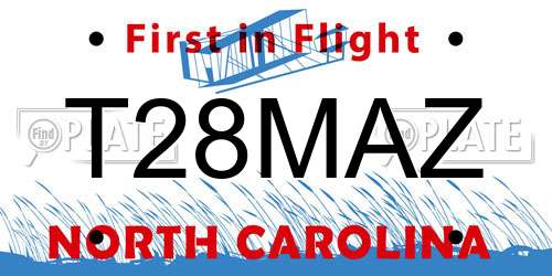 T28MAZ North Carolina License Plate