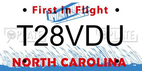 T28VDU North Carolina License Plate