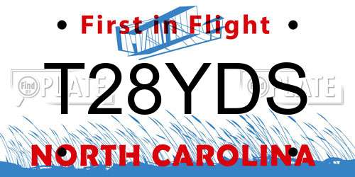T28YDS North Carolina License Plate